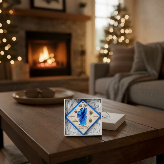 Lake Ornament | Choose Your Lake | Wooden Bathymetry Map