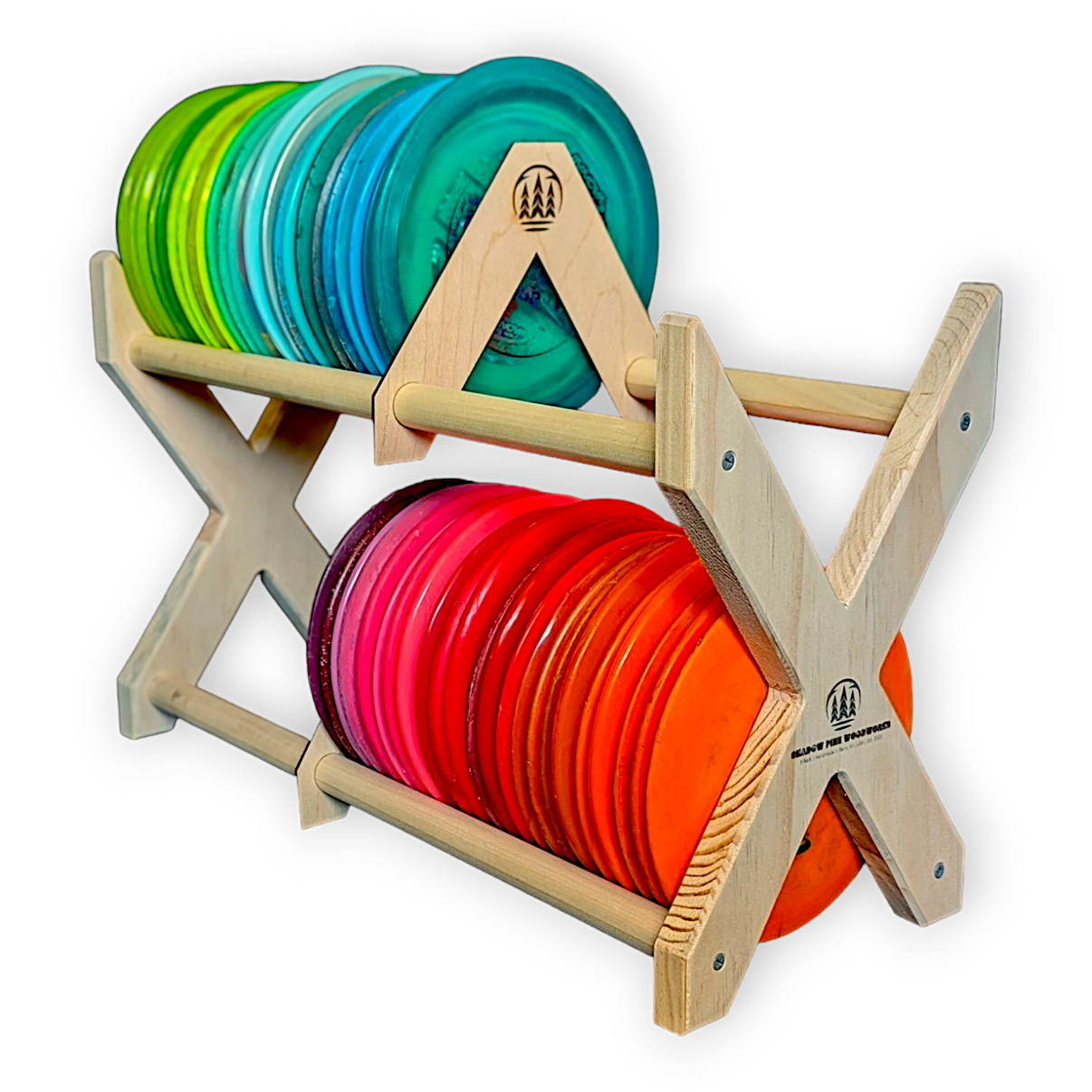 Disc Golf Storage Rack | X Rack | 70 to 100 Discs – shadowpinewoodworks