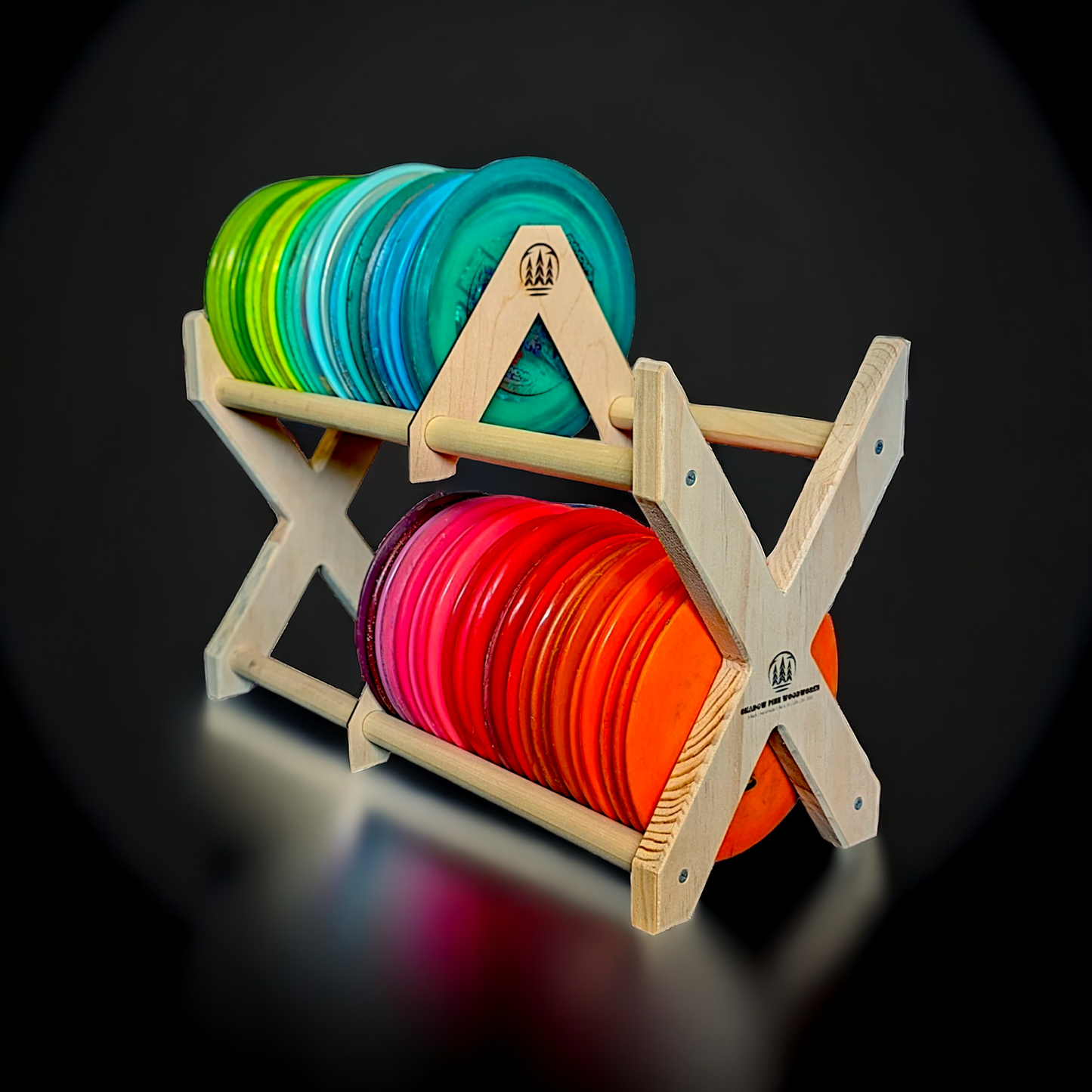 Disc Golf Storage Rack | X Rack | 70 to 100 Discs – shadowpinewoodworks