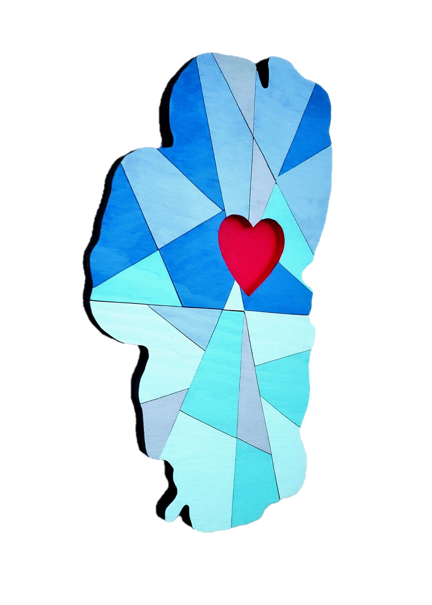 Lake Tahoe Art |  Geometric Tahoe Love | 10" by 19"