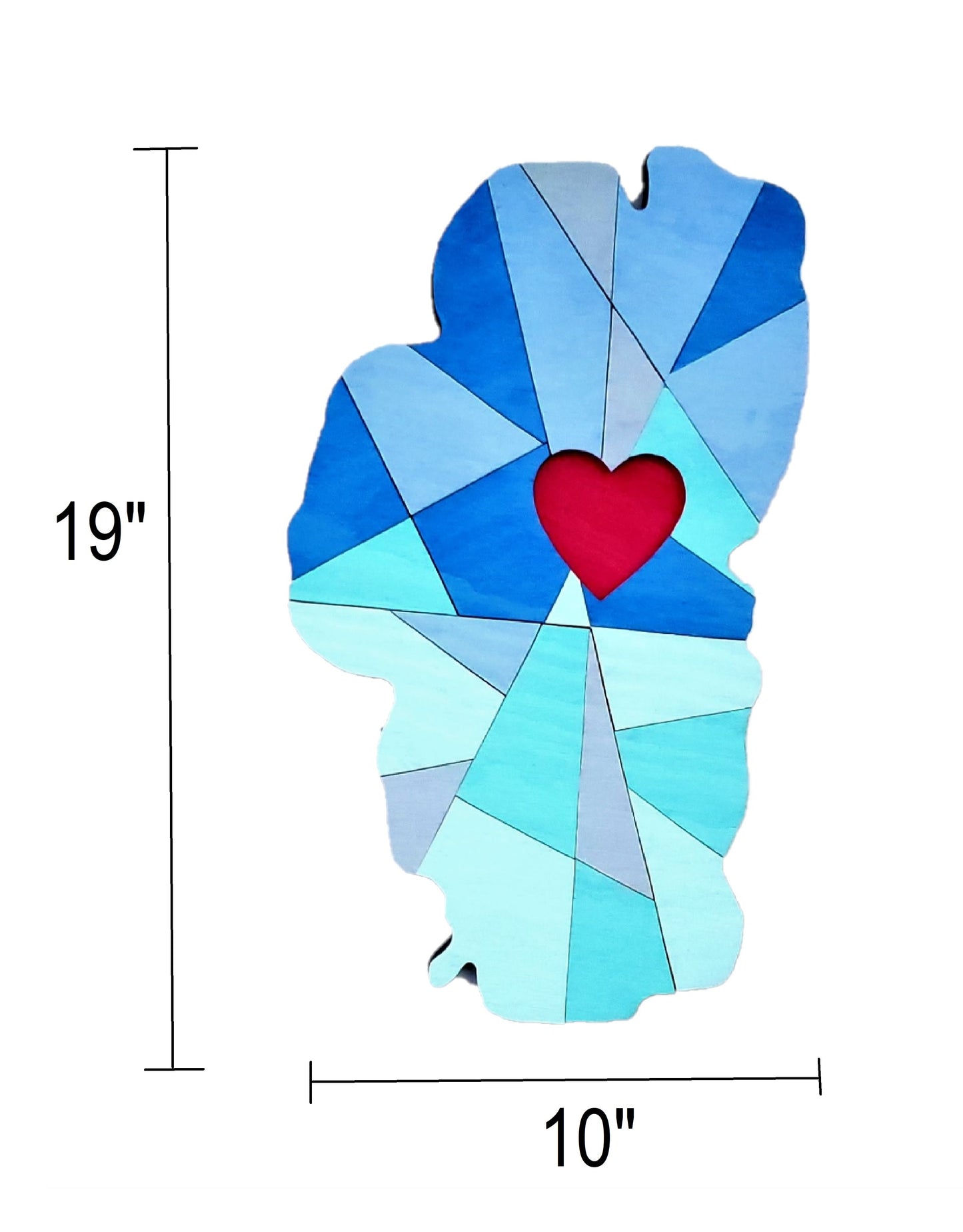 Lake Tahoe Art |  Geometric Tahoe Love | 10" by 19"