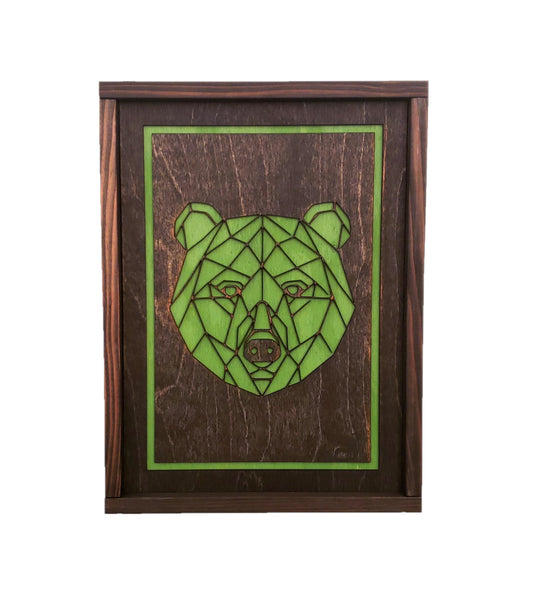 Geometric Animal Art | 12" by 16" | Mountain Lion, Wolf, Bear, Ram, Stag, Fox