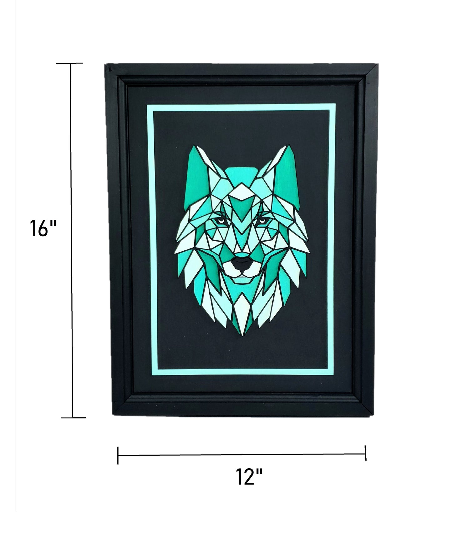 Geometric Animal Art | 12" by 16" | Wolf