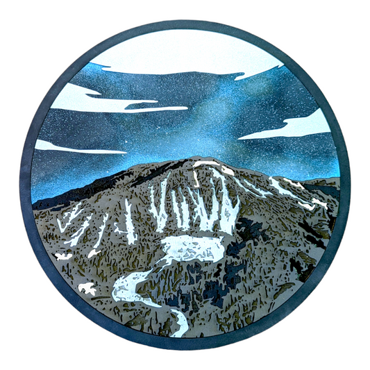 Realistic Wood Art | Slide Mountain (Mt. Rose) | 15" Circular