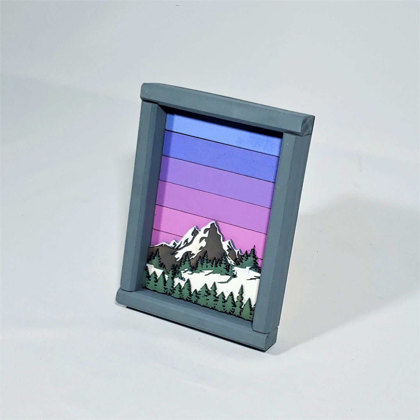 Mountain Art | 6" by 8" | Snowy Slopes | Blue, Indigo, or Orange Sky