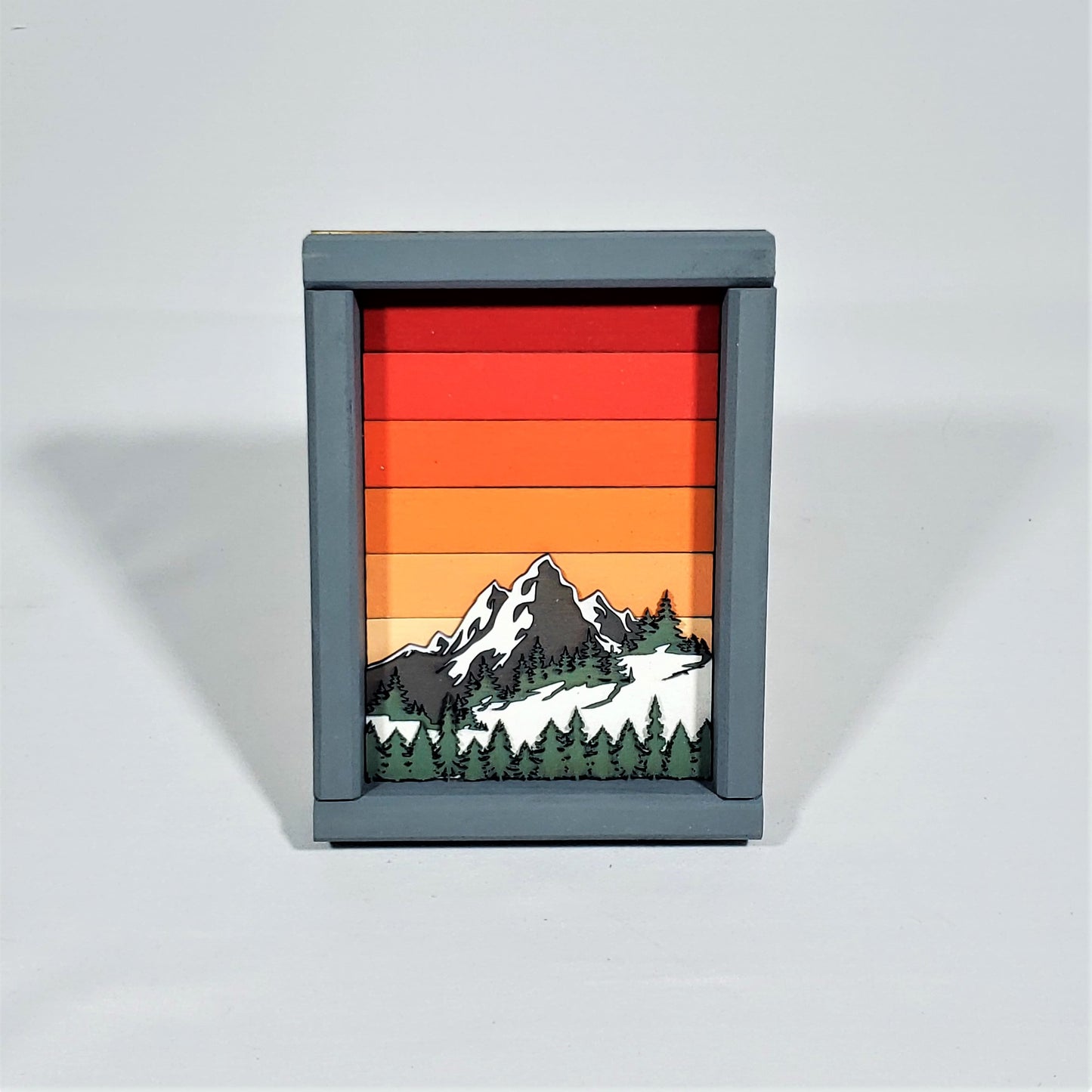 Mountain Art | 6" by 8" | Snowy Slopes | Blue, Indigo, or Orange Sky