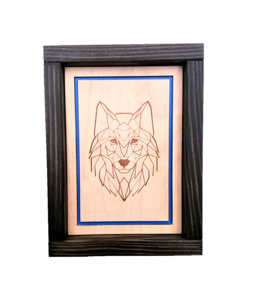 Geometric Animal Art | 6" by 8" | Mountain Lion, Wolf, Bear, Ram, Stag, Fox