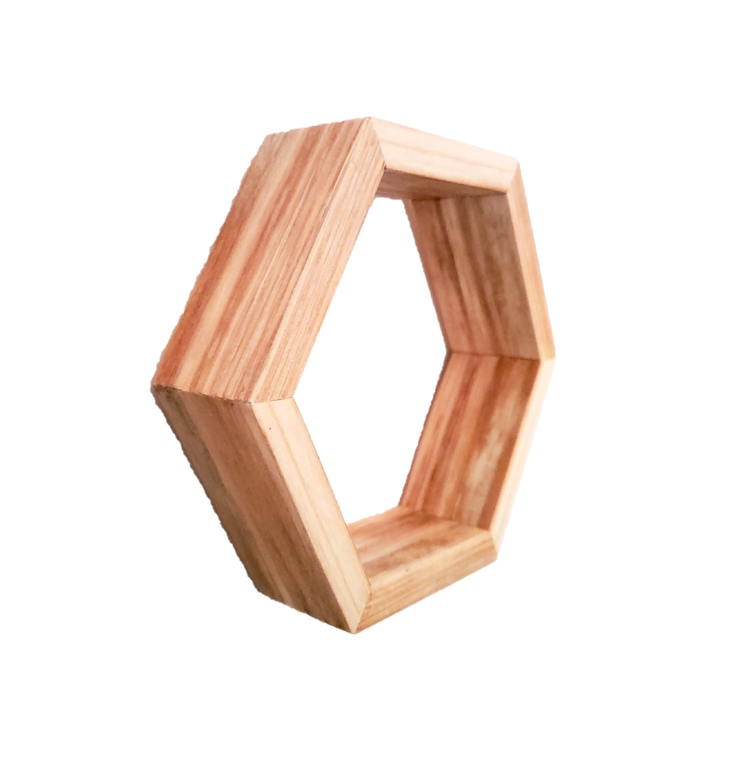 Honeycomb (Hexagon) Shelves | 3 Inches | Handmade from Redwood | SMALL