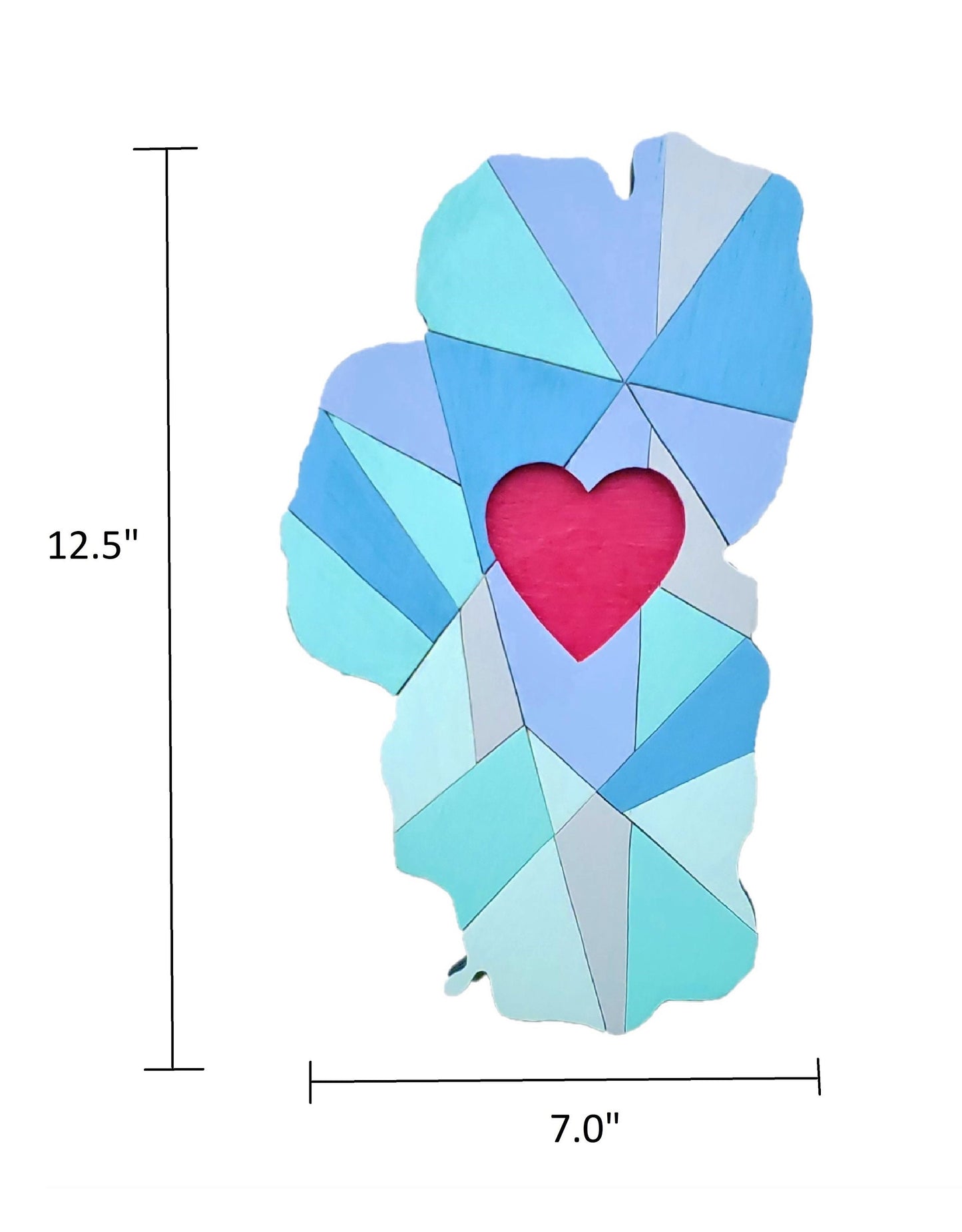 Lake Tahoe Art | Geometric Tahoe Love | 7" by 12.5"